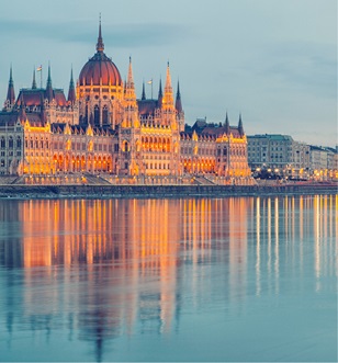 parliament building in Budapest, Hungary along the Danube river