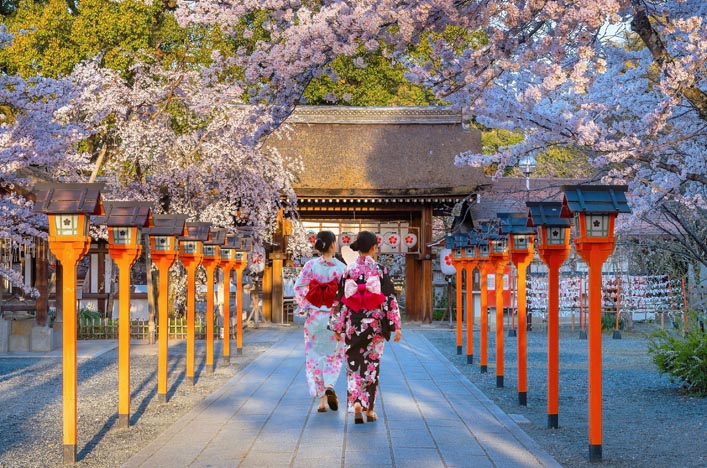Hirano-jinja shrine in Kyoto, Japan