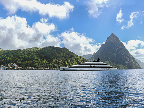 Emerald Sakara cruising Saint Lucia, Caribbean