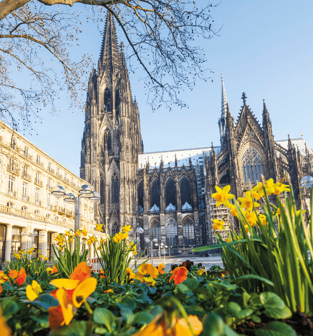 Cologne Cathedral in springtime, Cologne, Germany