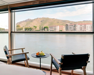 French window in suite from emerald cruises star ship