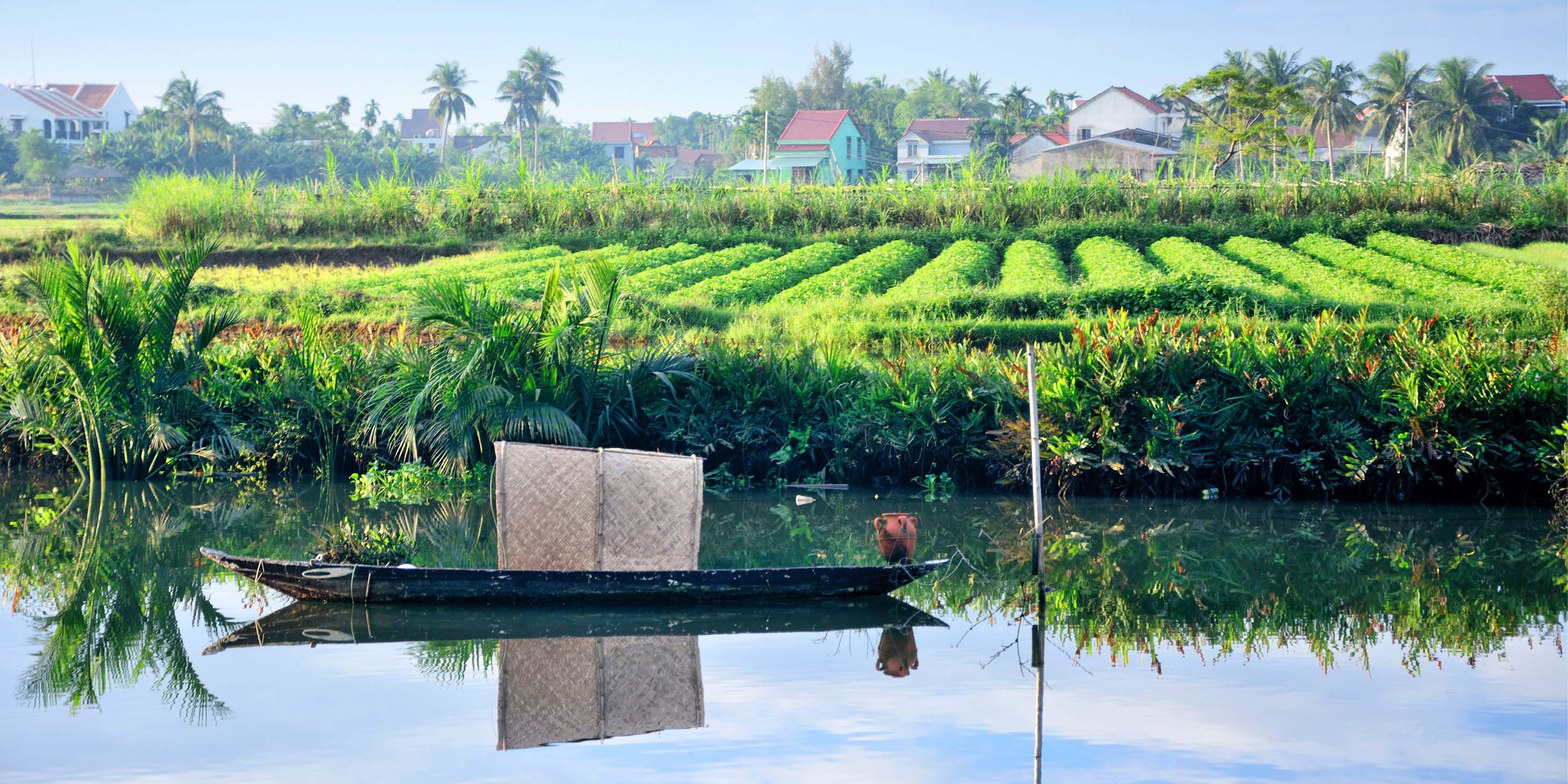 Small boat along the Mekong Delta Southeast Asia