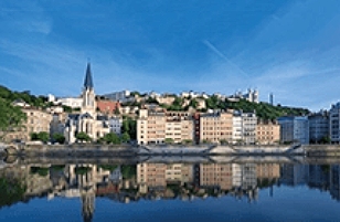 Rhone River in Lyon, France